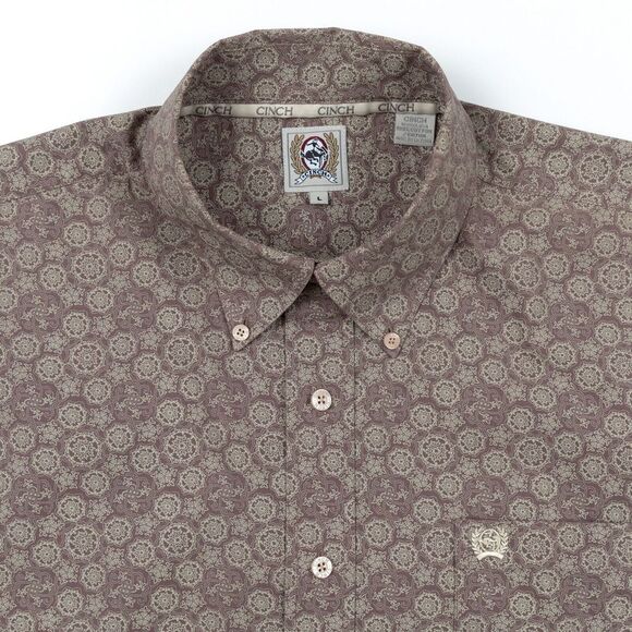 Cinch Western Shirt Mens Large Geometric Long‎ Sleeve Button Rodeo Cowboy Ranch - Picture 6 of 11